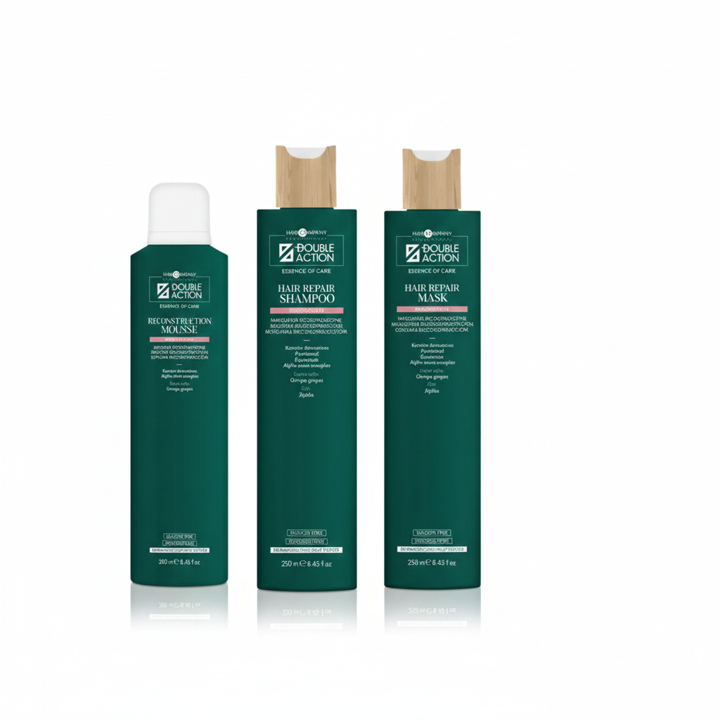 HAIR COMPANY PROFESSIONAL DOUBLE ACTION Rebuild atstatomasis rinkinys plaukams