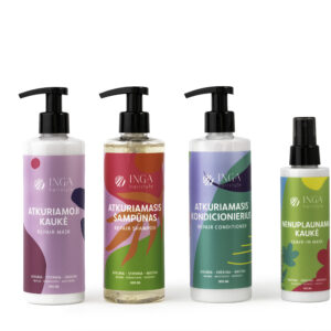 INGA HAIRSTYLE atkuriamasis rinkinys - šampūnas, kondicionierius, kaukė, nenuplaunama kaukė