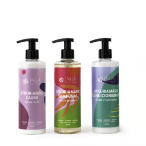 INGA HAIRSTYLE atkuriamasis rinkinys - šampūnas, kondicionierius, kaukė