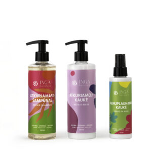 INGA HAIRSTYLE atkuriamasis rinkinys - šampūnas, kaukė, nenuplaunama kaukė