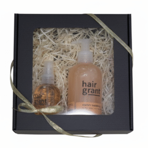 Hair Grant Fortify rinkinys silpniems, slenkantiems plaukams šventinėje juodoje pakuotėje