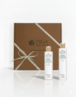 HAIR COMPANY PROFESSIONAL Inimitable Style Frizz-Out glotninamasis rinkinys nuo šiaušimosi rudoje pakuotėje