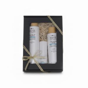 HAIR COMPANY PROFESSIONAL Inimitable Style Volume-Up apimties suteikiantis rinkinys su pudra juodoje dovanų dėžutėje