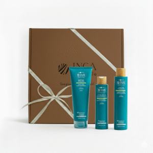 HAIR COMPANY PROFESSIONAL Double Action Detox plaukų ir galvos odos priežiūros rinkinys šventinėje rudoje pakuotėje