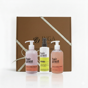 HAIR GRANT Detox & Control rinkinys riebiems plaukams + Nutricream nenuplaunama kaukė šventinėje rudoje pakuotėje