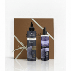 HAIR COMPANY PROFESSIONAL Anti-Yellow geltonumą neutralizuojantis rinkinys šventinėje rudoje pakuotėje